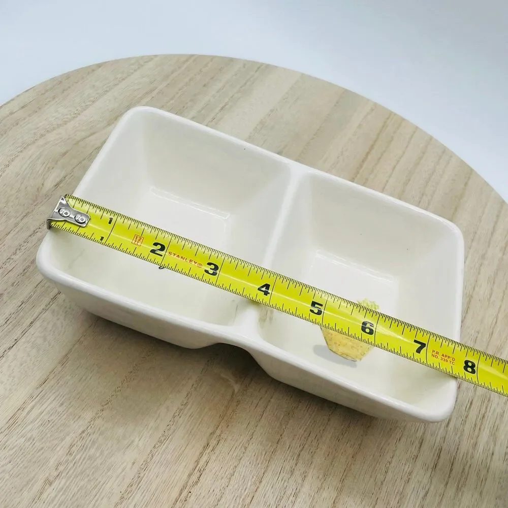 Rae Dunn Divided Dish Artisan Collection Ceramic Bowls La Legumes & Vegetables